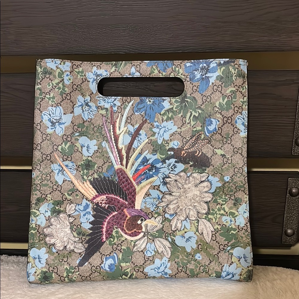 Gucci Floral Bird Print Tote